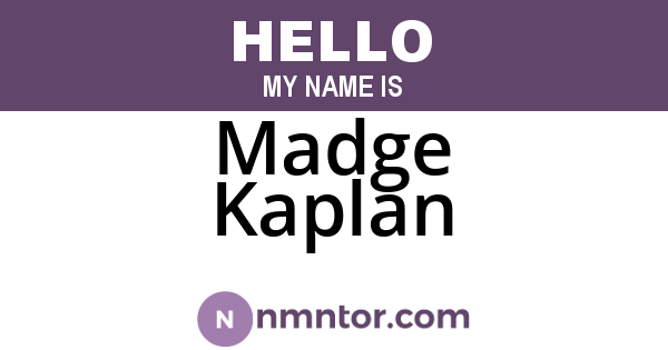 Madge Kaplan