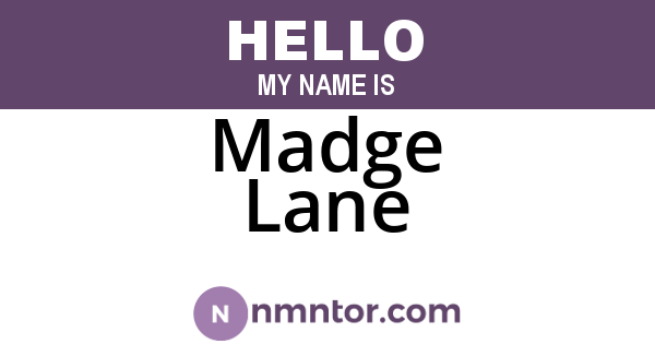 Madge Lane