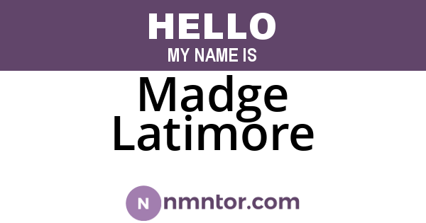 Madge Latimore