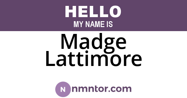 Madge Lattimore