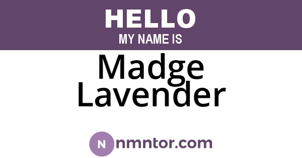 Madge Lavender