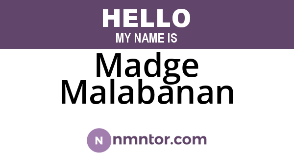 Madge Malabanan