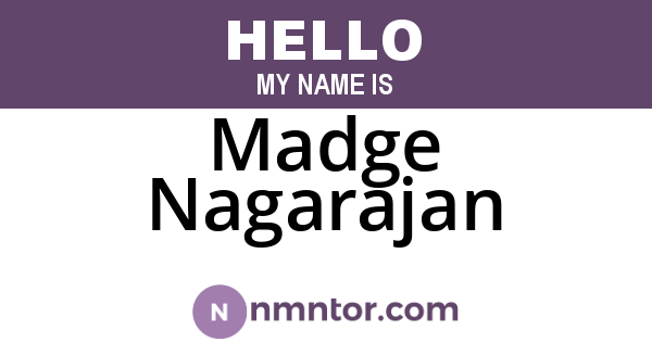 Madge Nagarajan