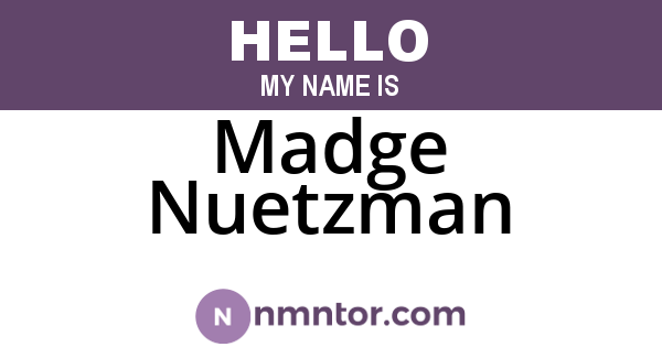 Madge Nuetzman
