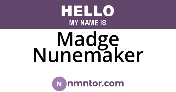 Madge Nunemaker