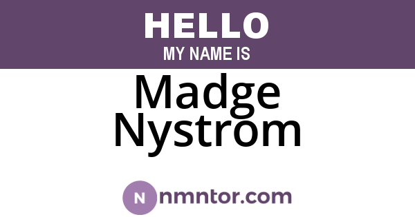 Madge Nystrom