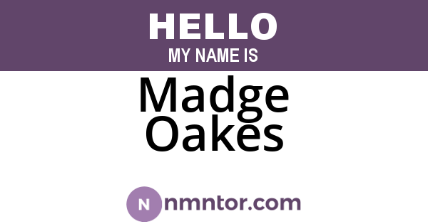 Madge Oakes