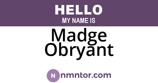 Madge Obryant