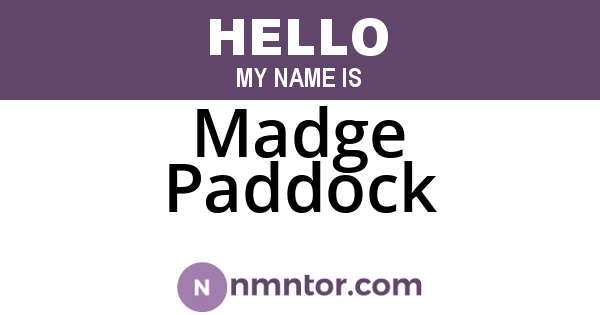 Madge Paddock