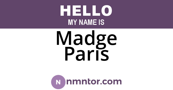 Madge Paris
