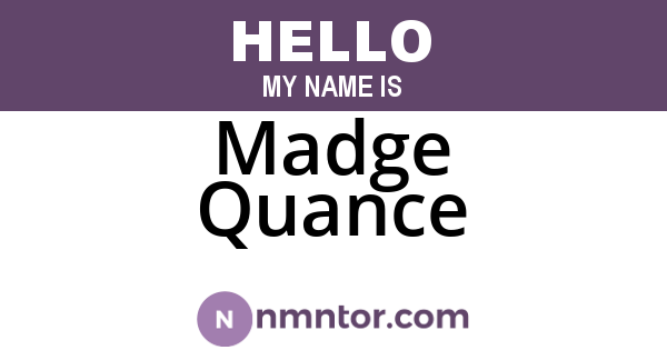Madge Quance