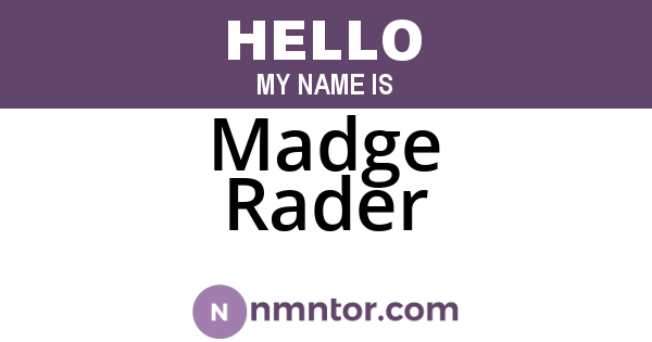 Madge Rader