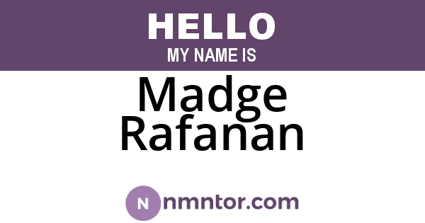 Madge Rafanan