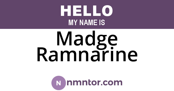 Madge Ramnarine