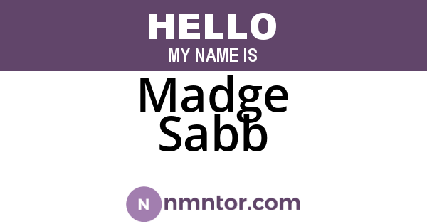 Madge Sabb