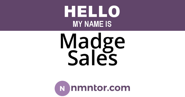 Madge Sales