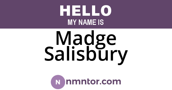 Madge Salisbury