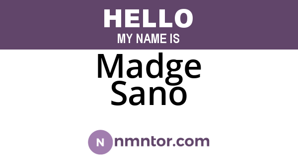Madge Sano