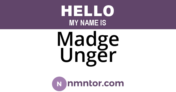 Madge Unger
