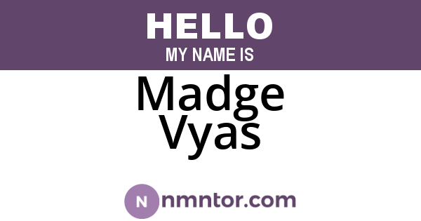 Madge Vyas