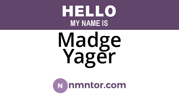Madge Yager
