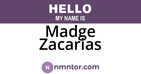 Madge Zacarias