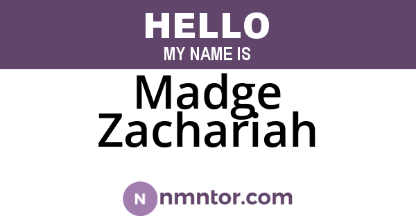 Madge Zachariah