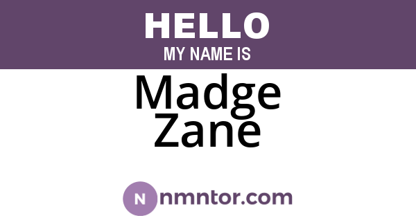 Madge Zane