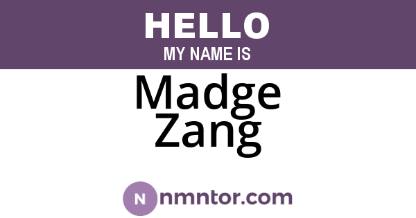 Madge Zang