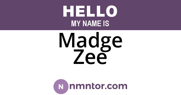 Madge Zee