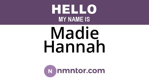 Madie Hannah