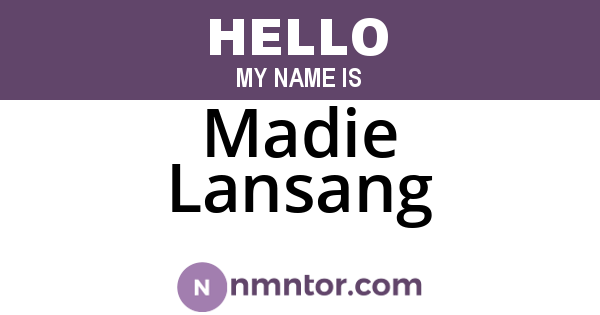 Madie Lansang