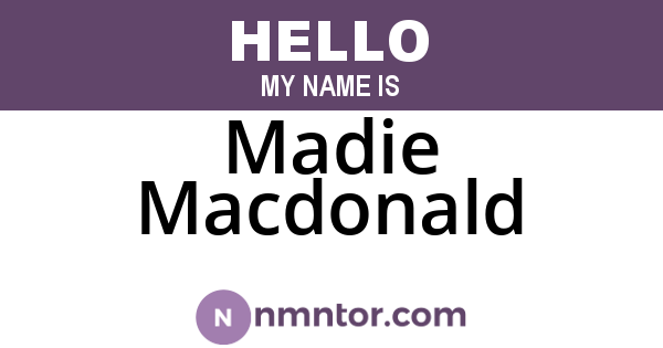 Madie Macdonald