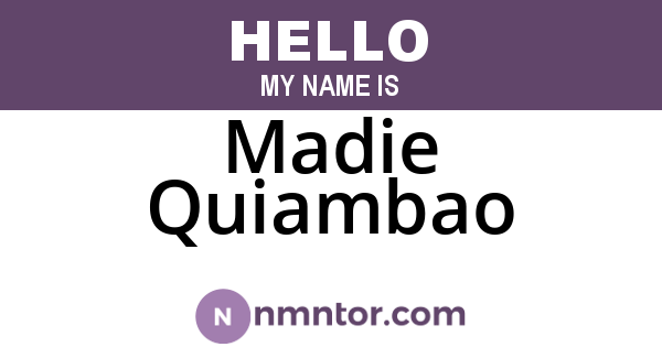 Madie Quiambao