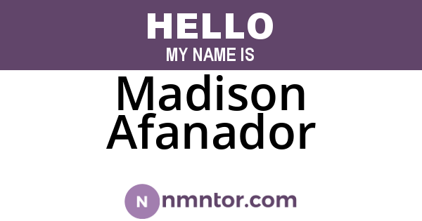 Madison Afanador