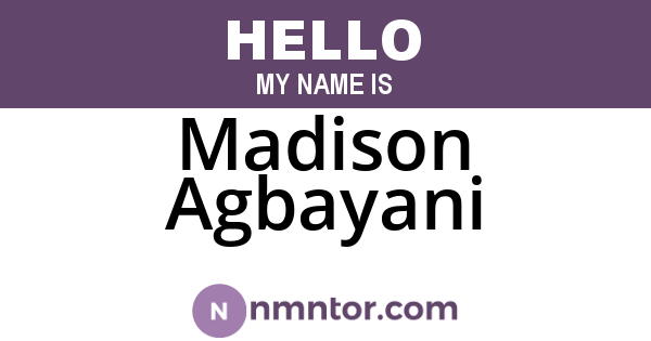 Madison Agbayani