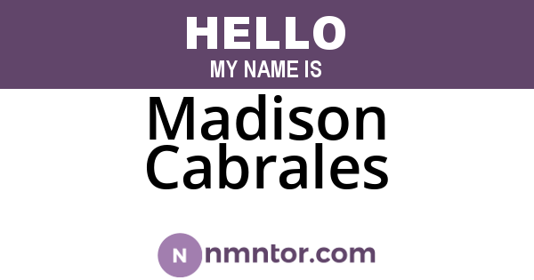 Madison Cabrales