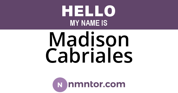 Madison Cabriales