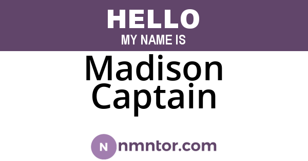 Madison Captain