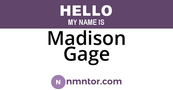 Madison Gage