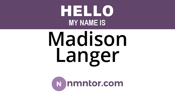 Madison Langer