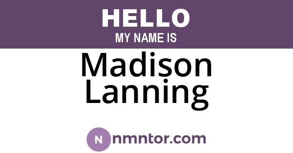 Madison Lanning