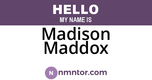 Madison Maddox