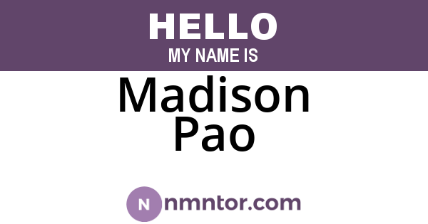Madison Pao