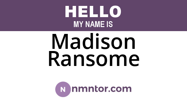 Madison Ransome