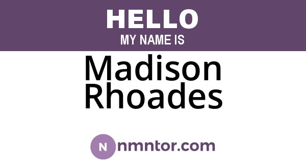 Madison Rhoades