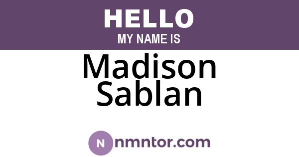 Madison Sablan