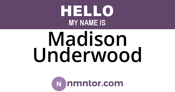 Madison Underwood