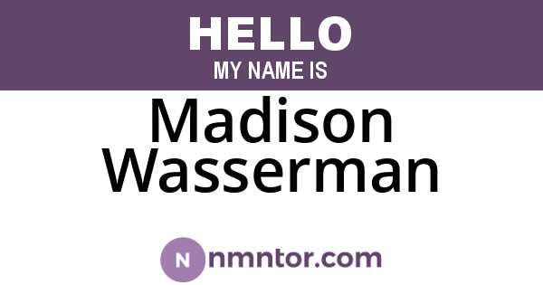 Madison Wasserman