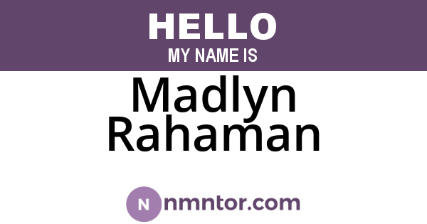 Madlyn Rahaman
